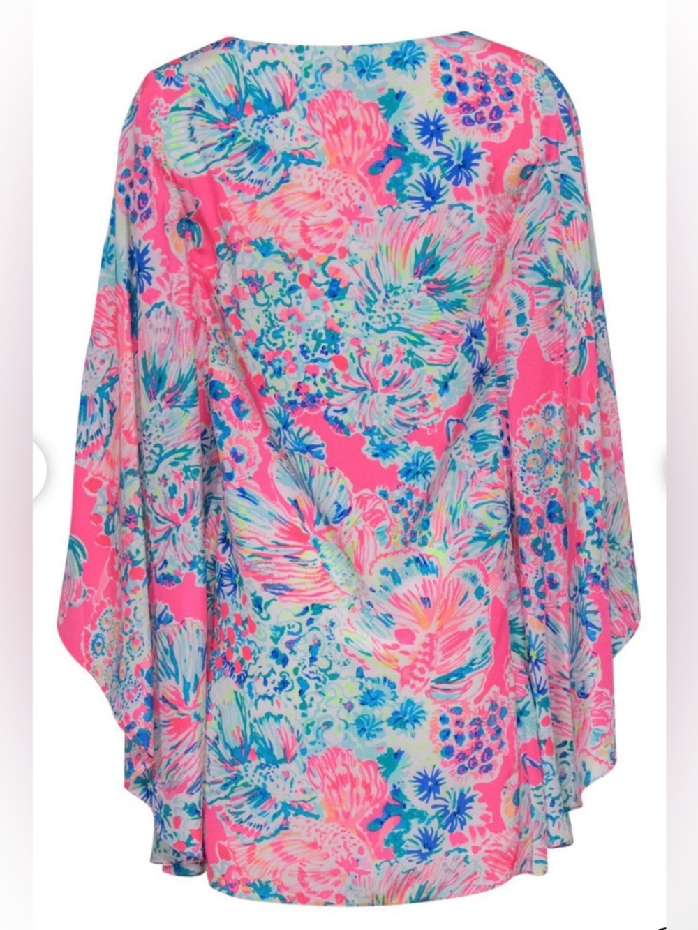 Lilly Pulitzer Miri Silk Caftan Dress Tiki Pink Gypsea Resort Mini - Picture 11 of 14